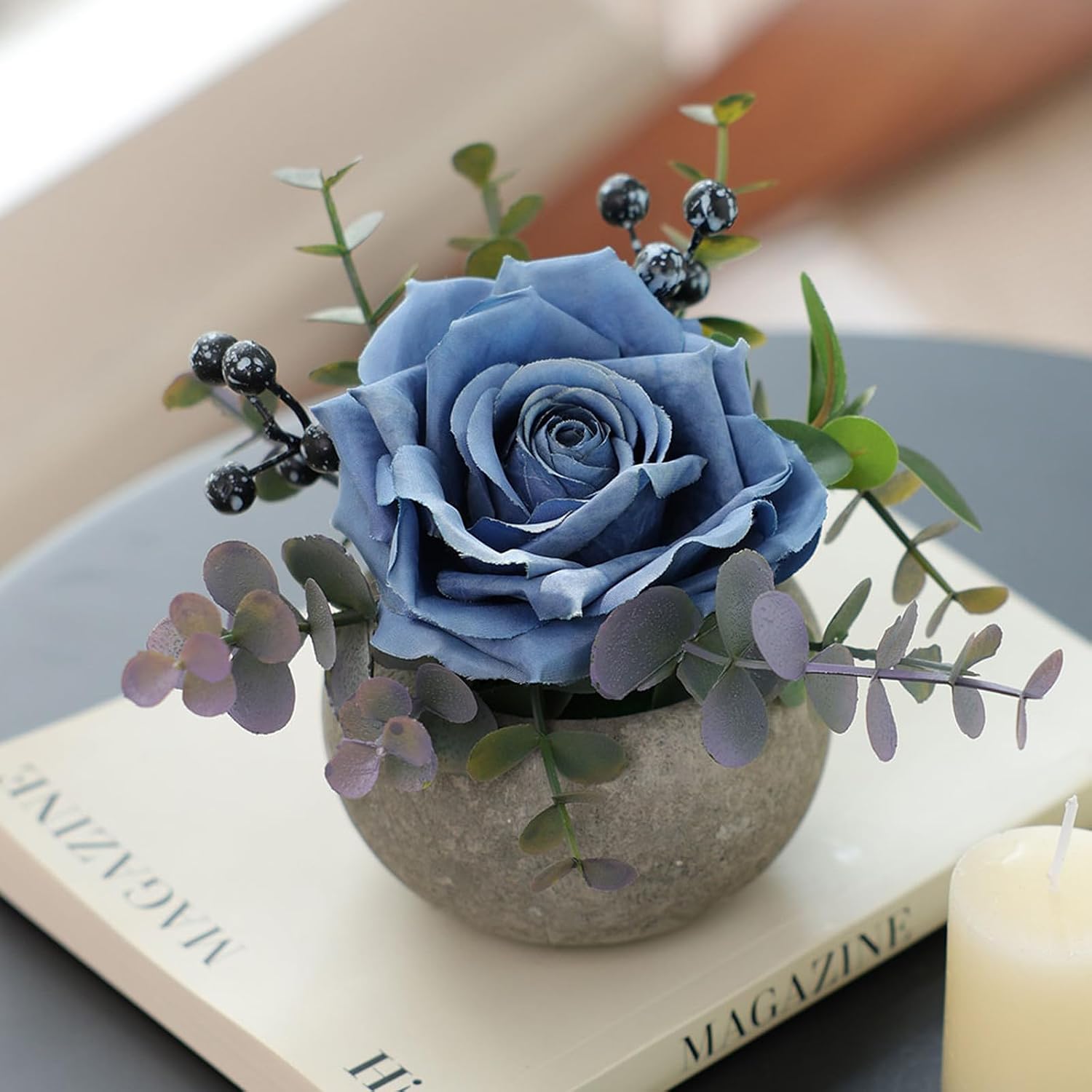 NayaFlora Artificial Silk Rose Arrangement with Vase