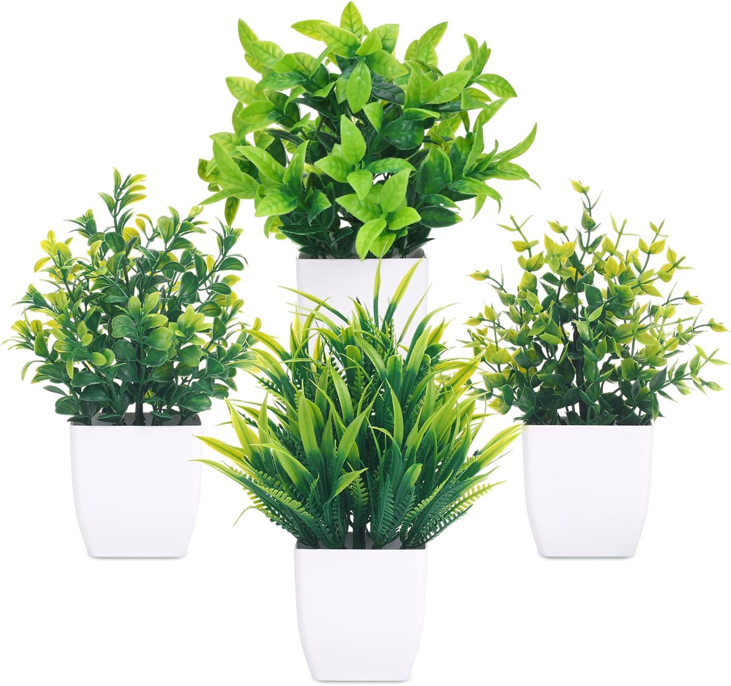 NayaFlora Artificial Daisy and Eucalyptus Potted Plants for Decor