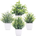 NayaFlora Artificial Daisy and Eucalyptus Potted Plants for Decor