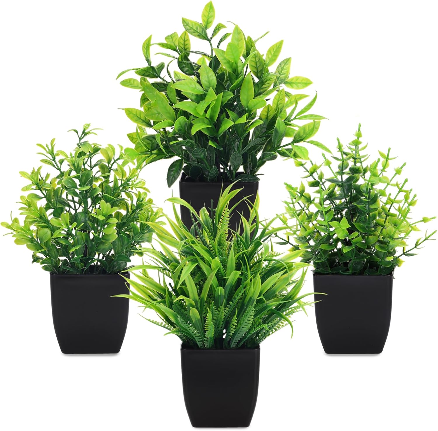 NayaFlora Artificial Daisy and Eucalyptus Potted Plants for Decor