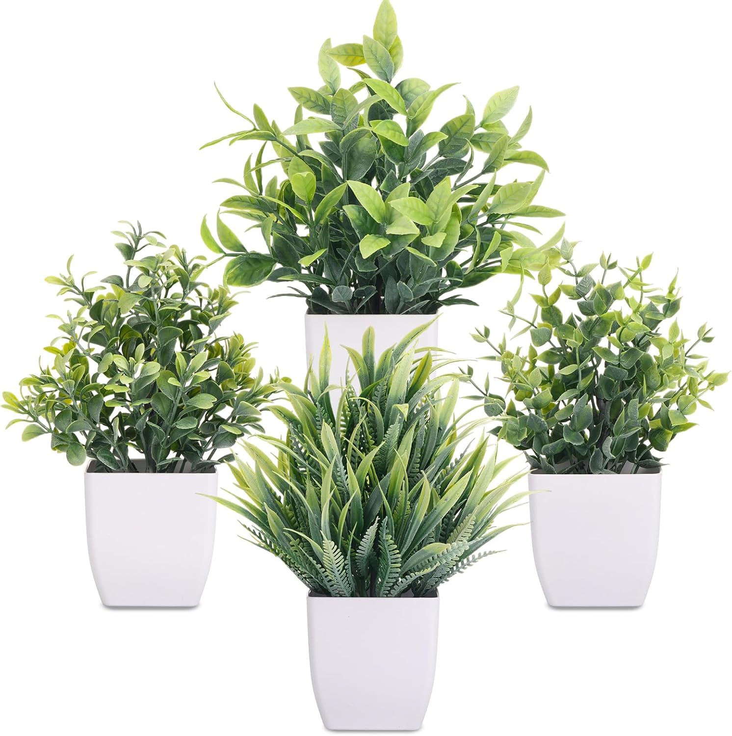 NayaFlora Artificial Daisy and Eucalyptus Potted Plants for Decor