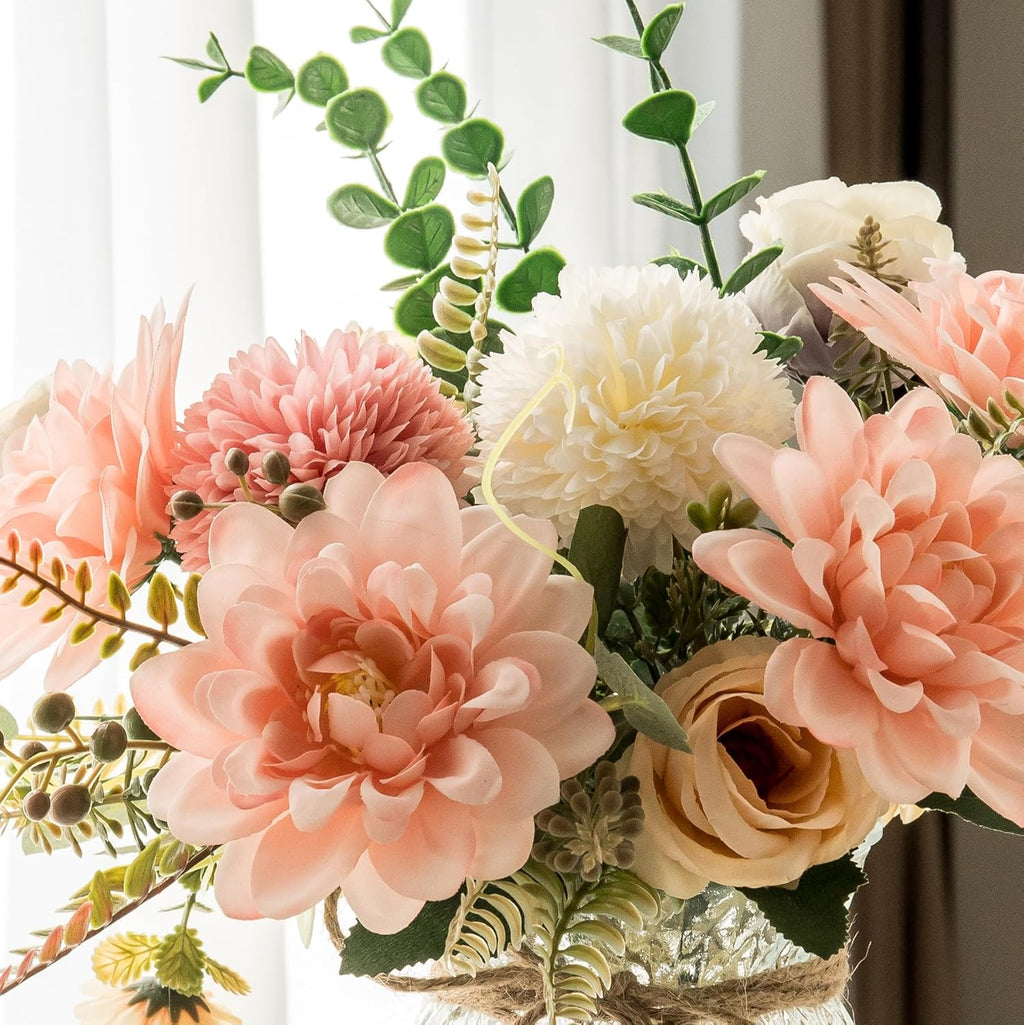 NayaFlora Artificial Dahlia Floral Arrangement with Vase