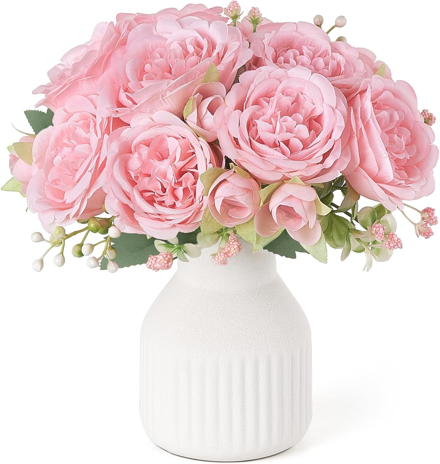 NayaFlora Artificial Silk Floral Arrangement with Vase for Home Table Decor