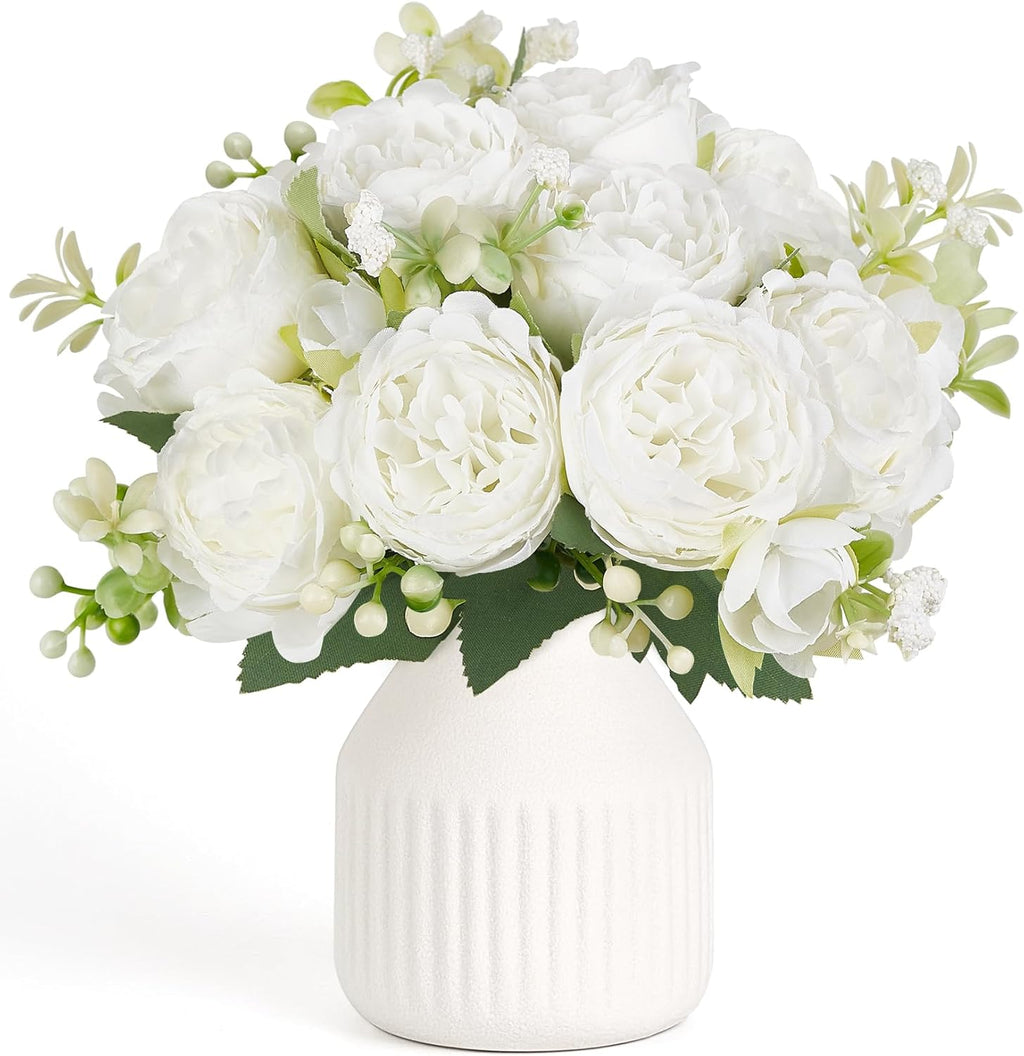 NayaFlora Artificial Silk Floral Arrangement with Vase for Home Table Decor